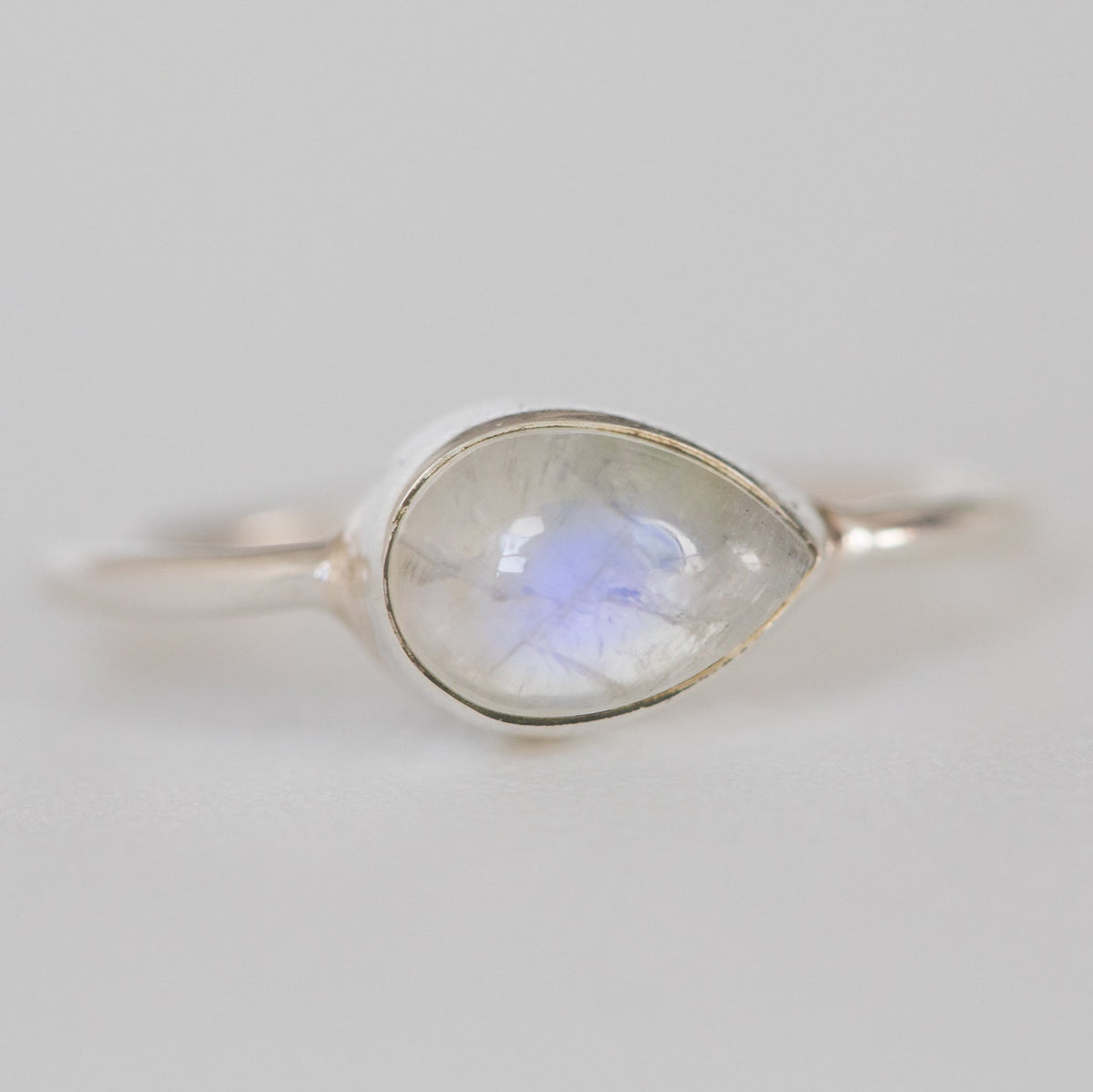 Moonstone Promise Ring, Silver Minimalist Ring