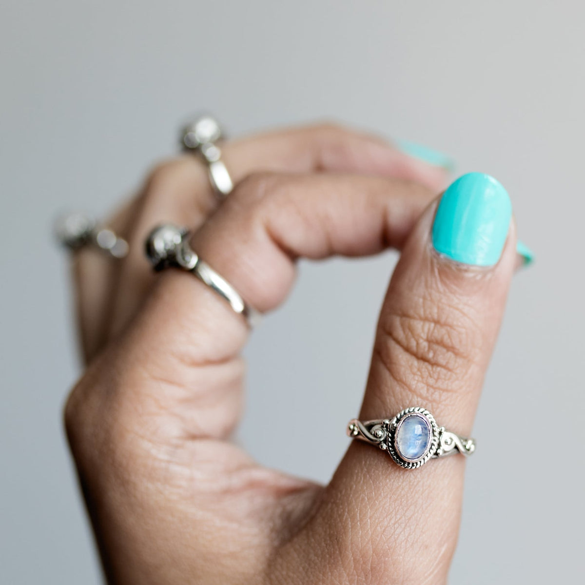 Moonstone Jewelry, Infinity Ring
