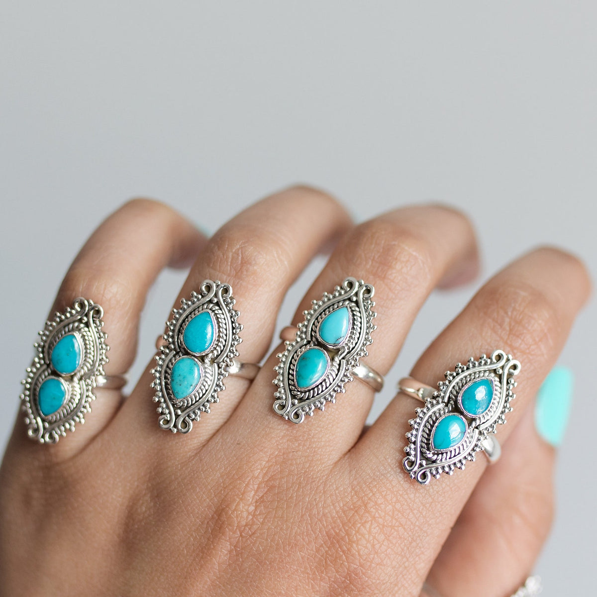 Boho Turquoise Ring, Genuine Turquoise Jewelry