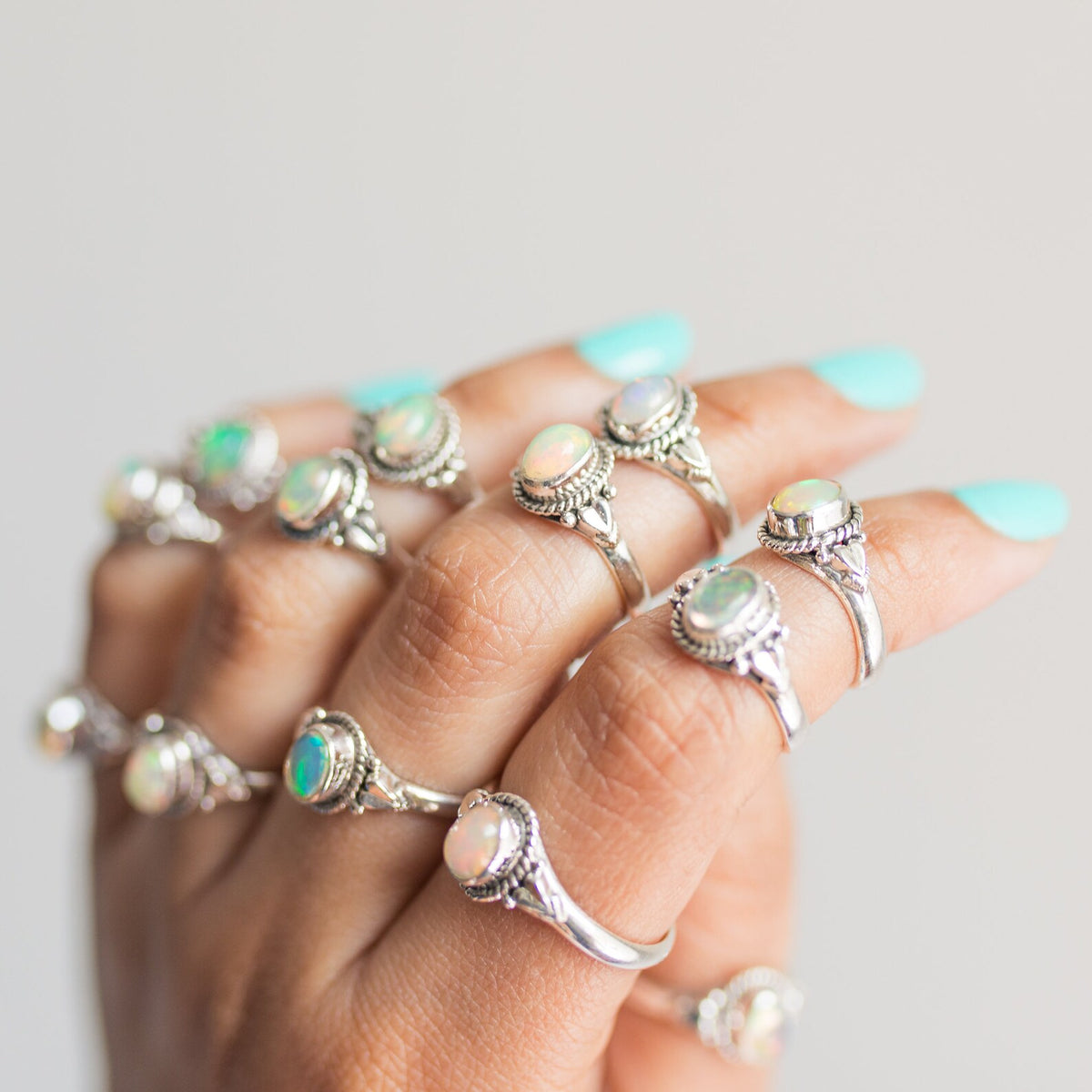 Opal Promise Ring, Opal Heart Ring
