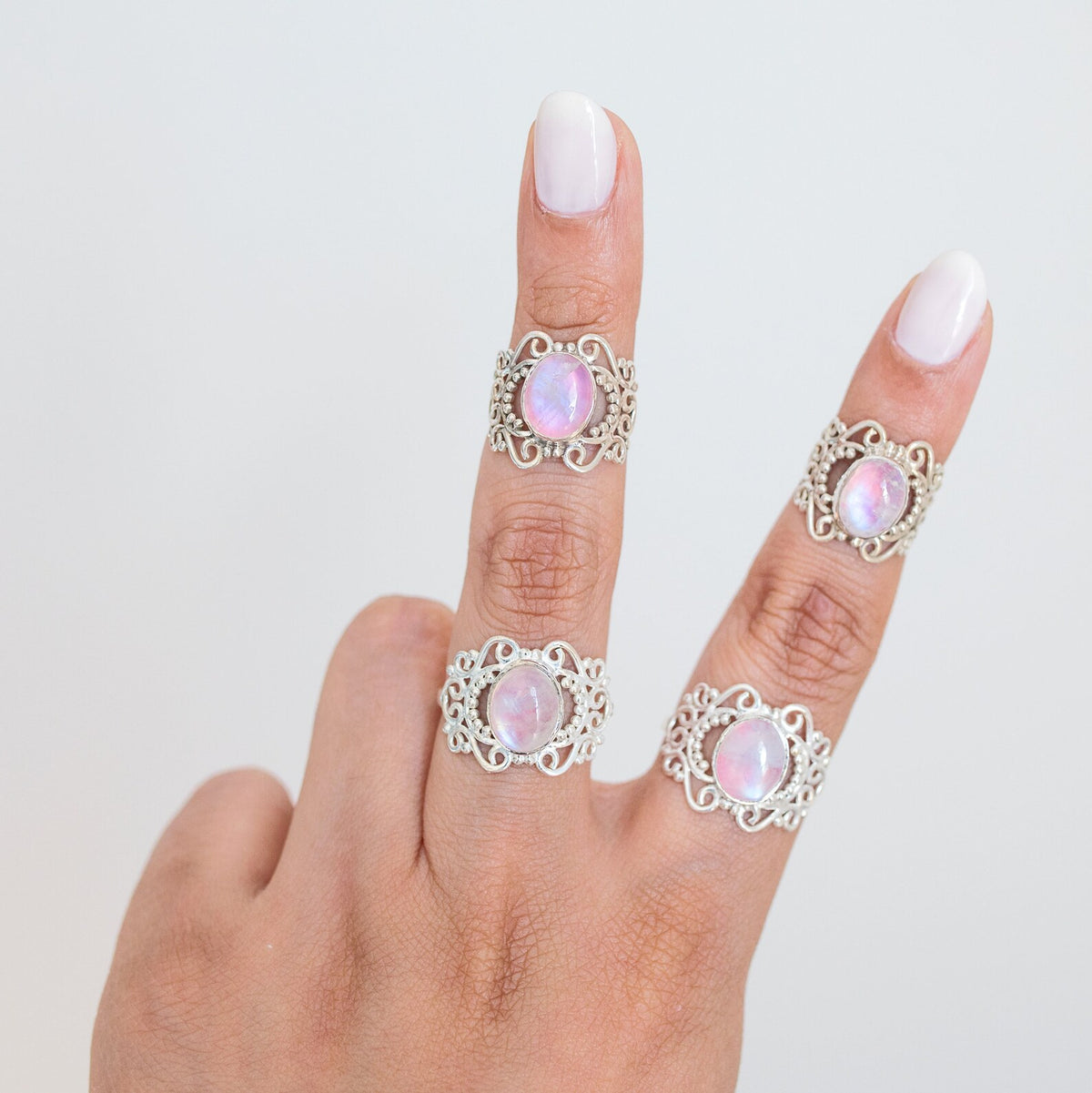 Pink Moonstone Ring, Pink Gemstone Ring