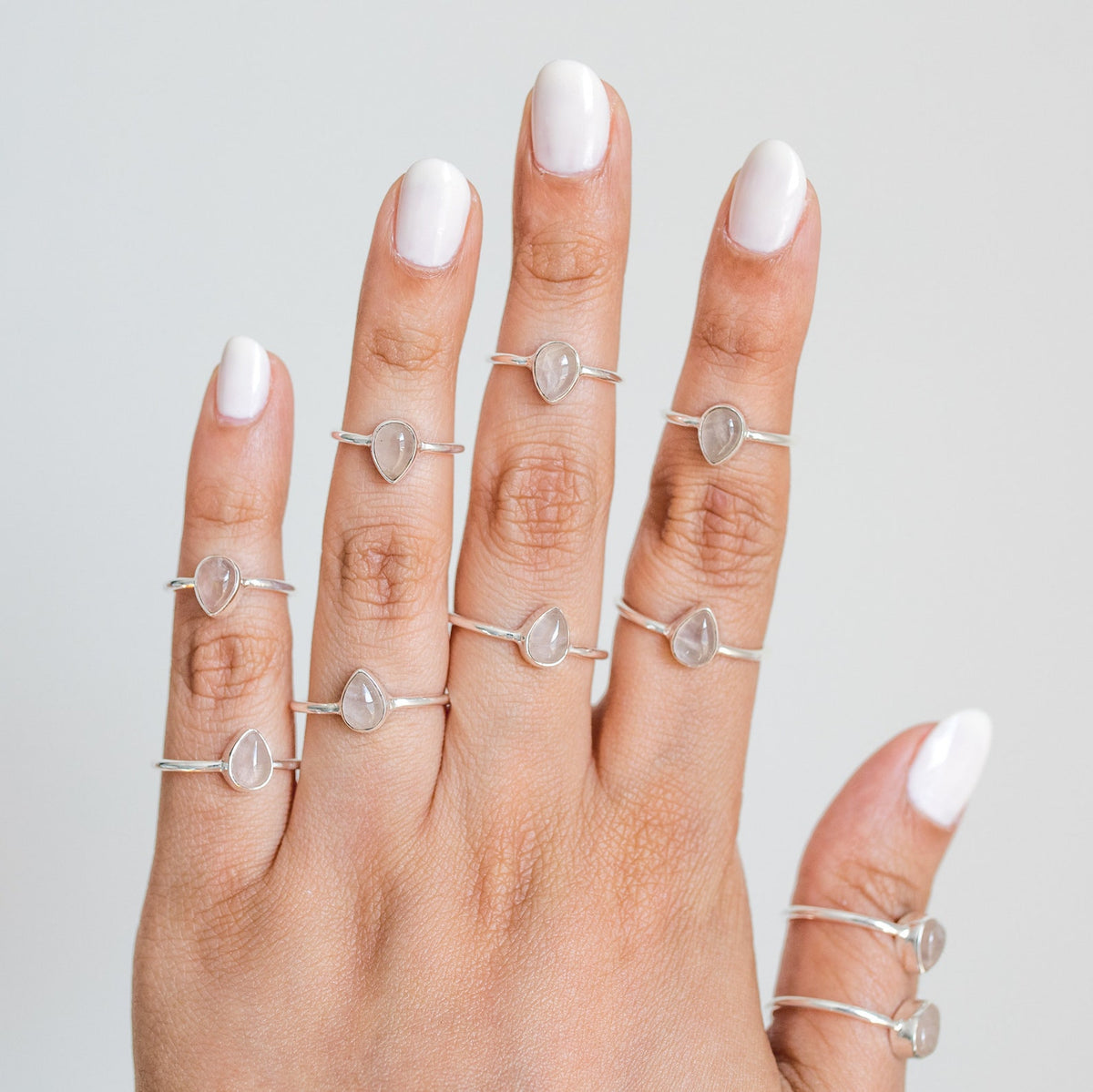 Rose Quartz Ring, Dainty Crystal Ring