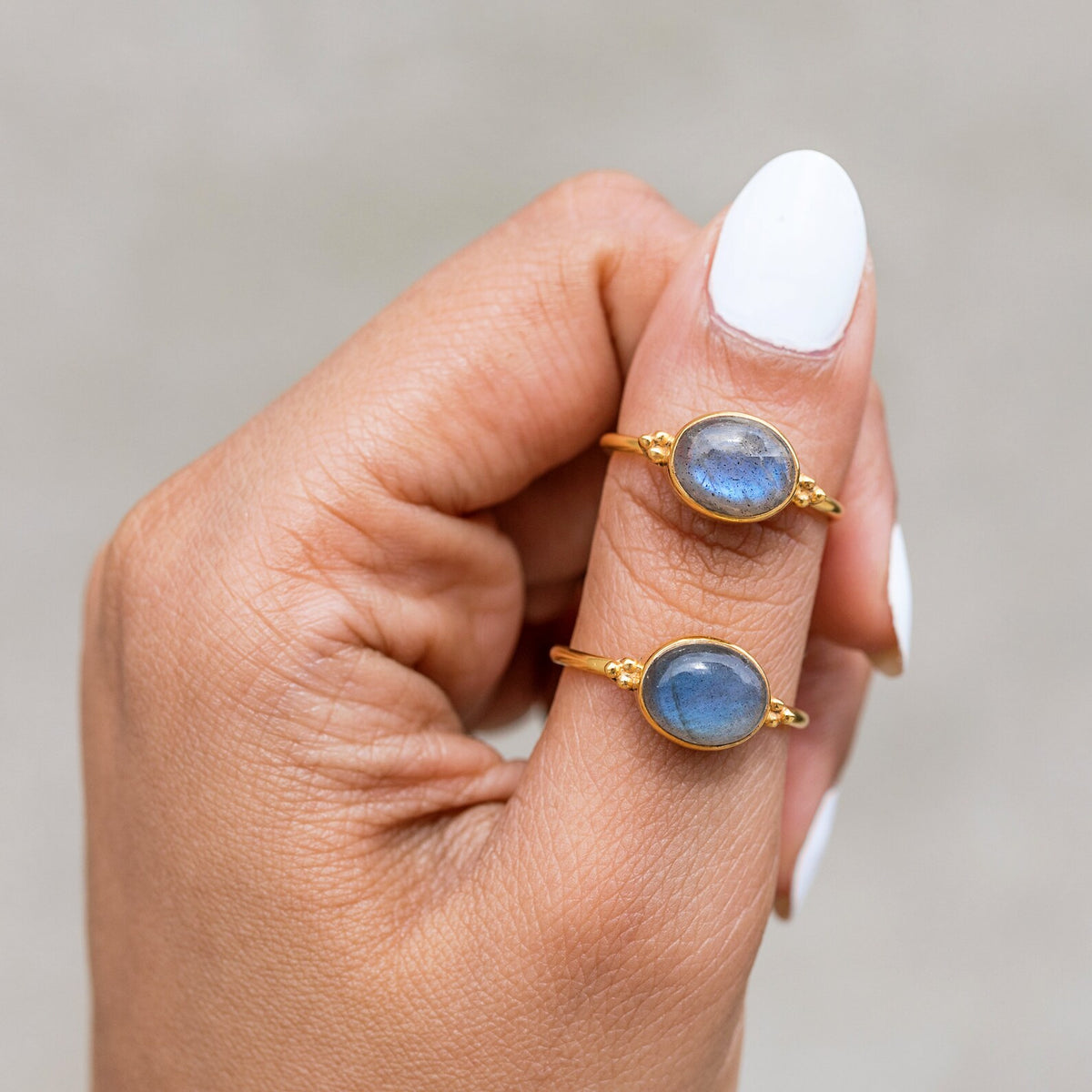 Oval Labradorite Ring, Gold Vermeil Ring