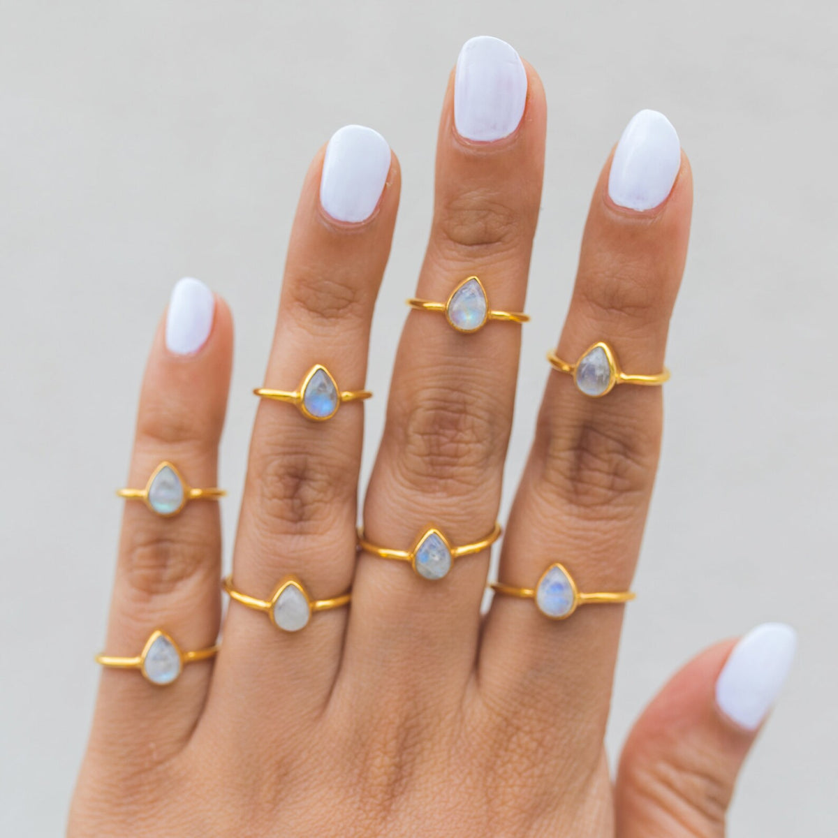 Pear Moonstone Ring, Gold Vermeil Ring