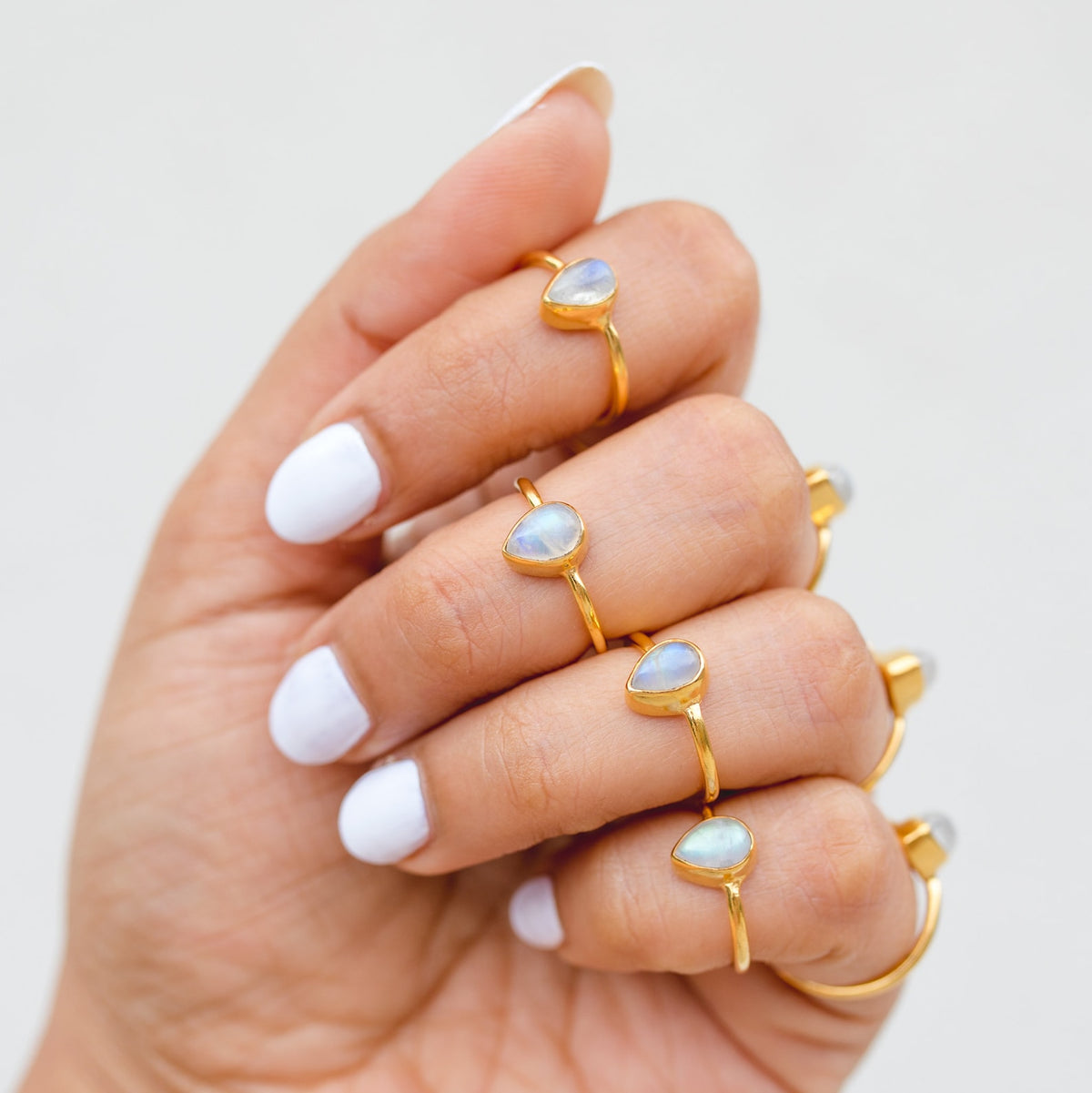 Pear Moonstone Ring, Gold Vermeil Ring