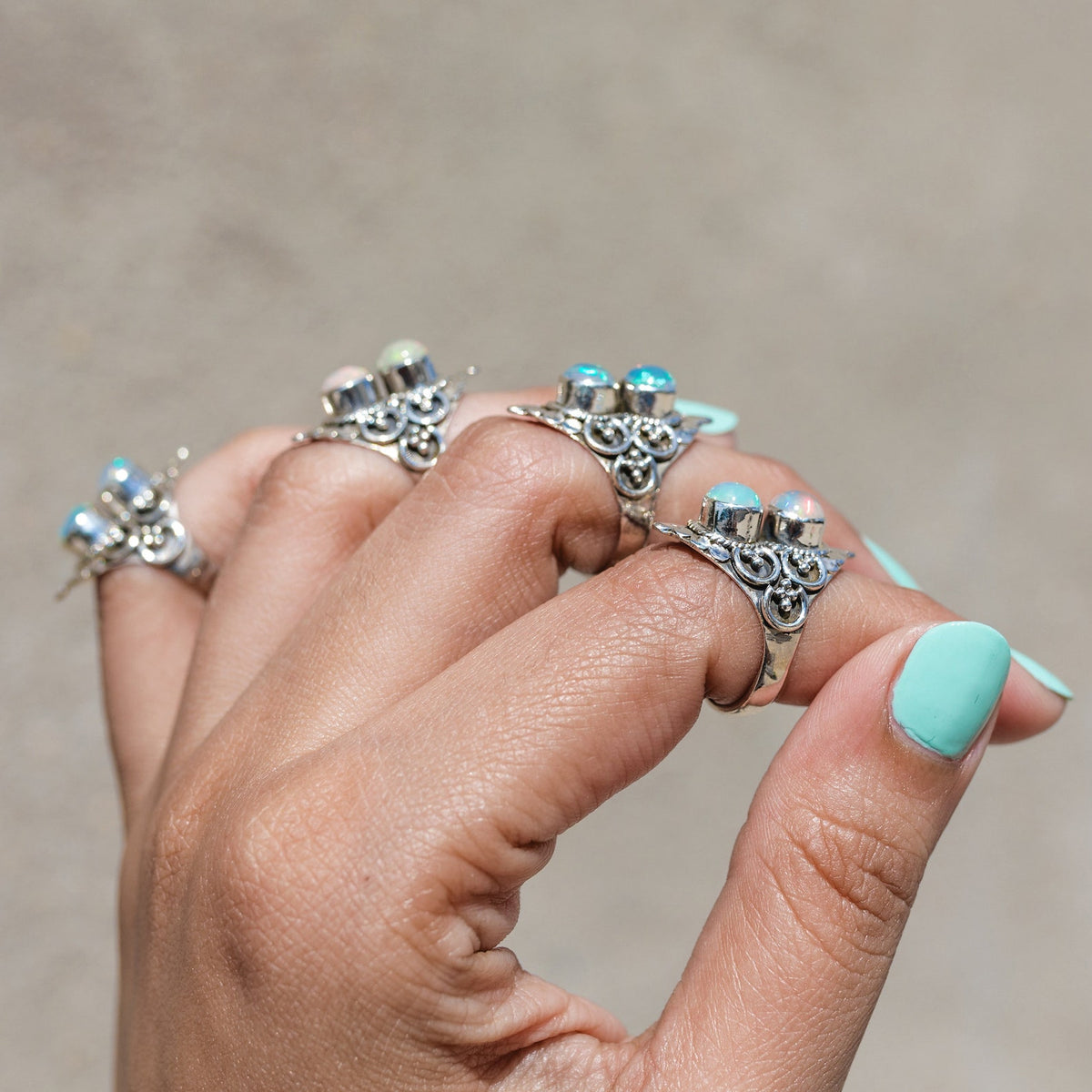Opal Cocktail Ring, Natural Opal Ring, Opal Statement Ring