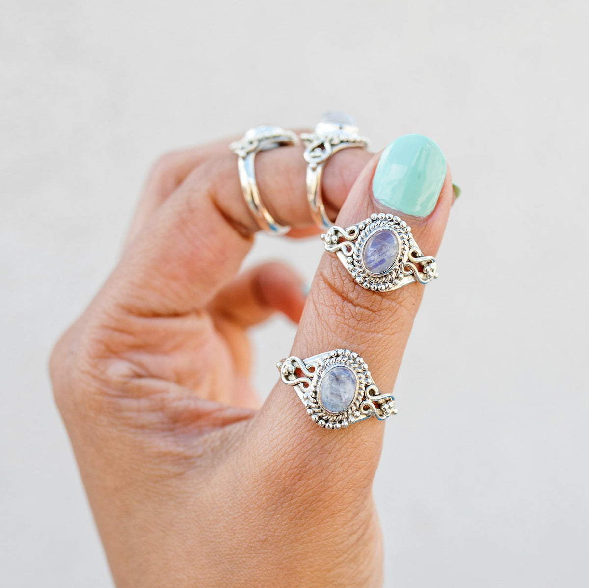 Oval Moonstone Ring, Unique Stone Ring