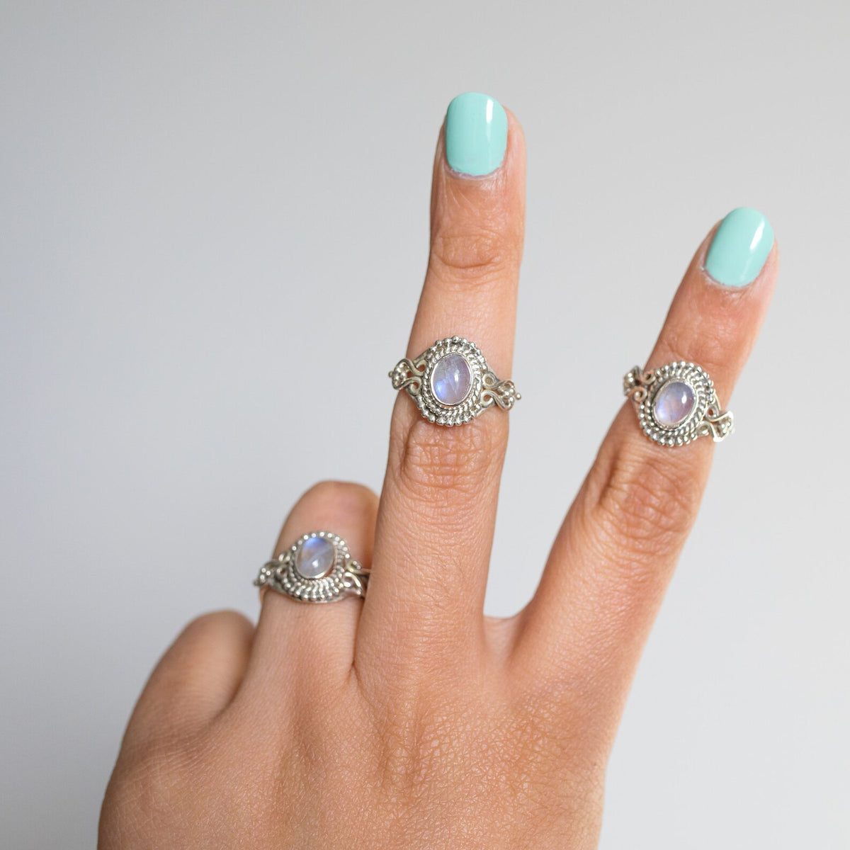 Oval Moonstone Ring, Unique Stone Ring