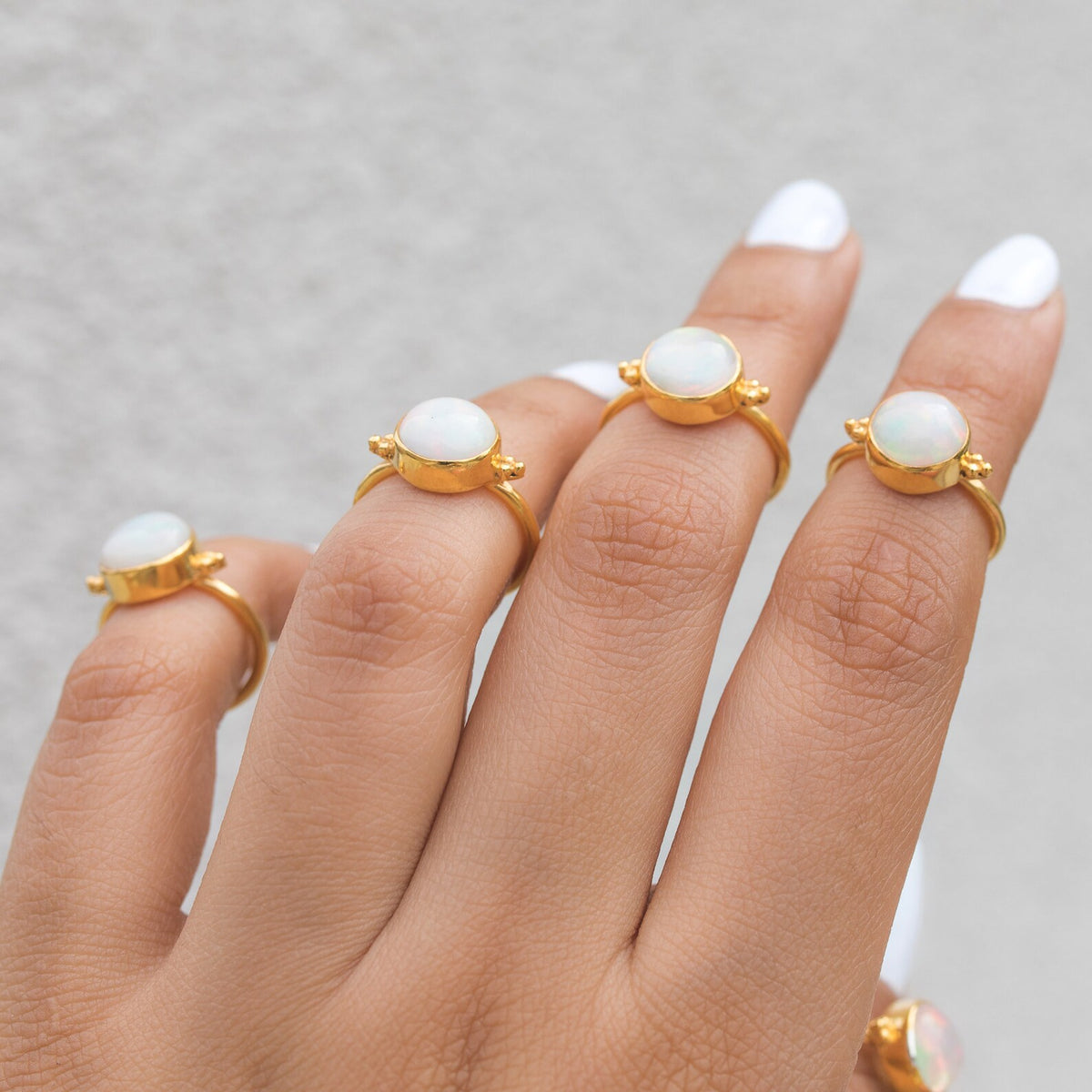 Genuine Opal Ring, Gold Vermeil Ring