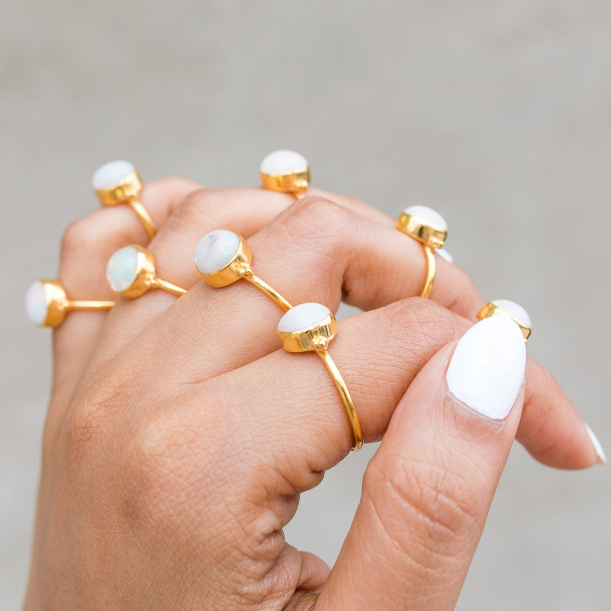 Genuine Opal Ring, Gold Vermeil Ring