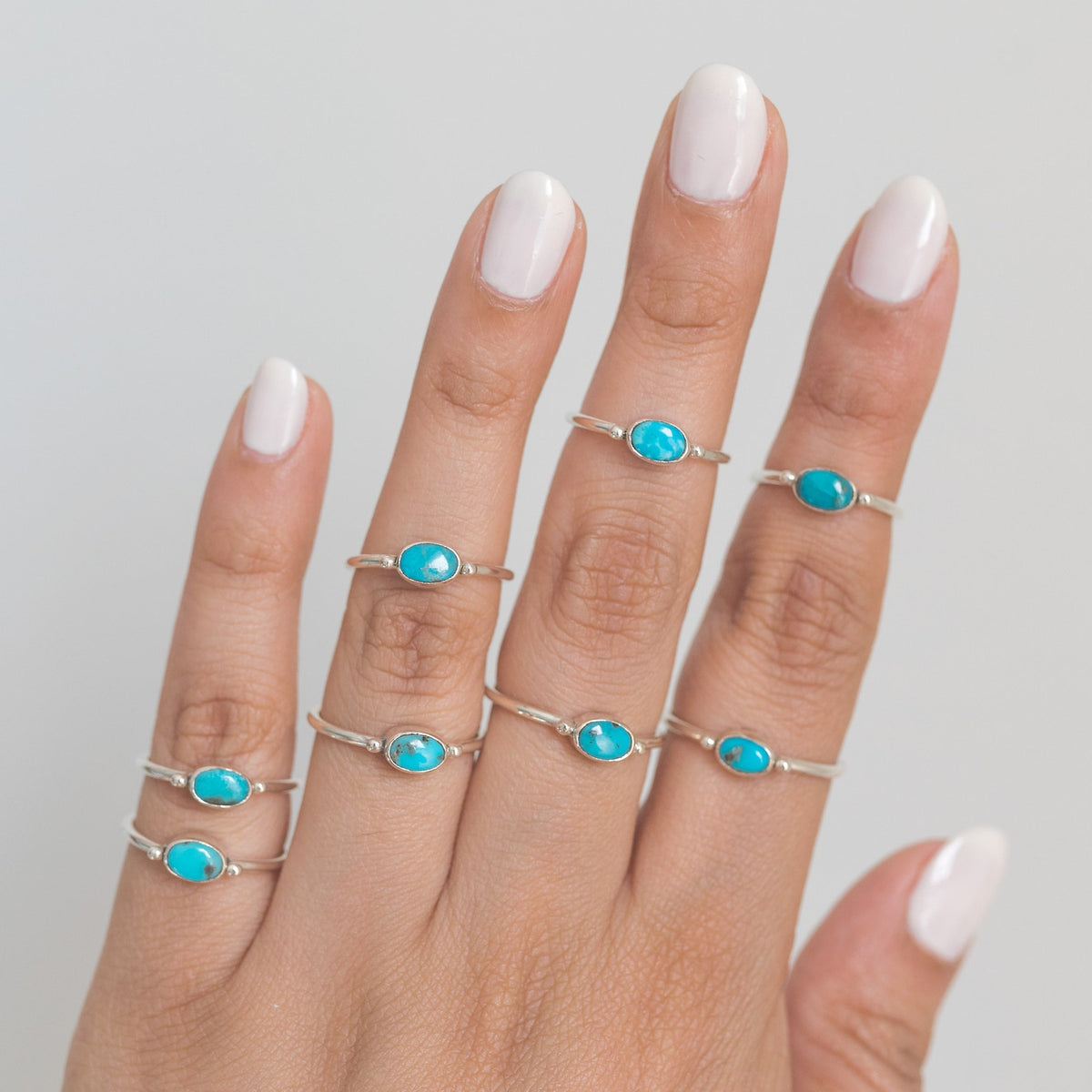 Tiny Turquoise Ring, Oval Turquoise Ring