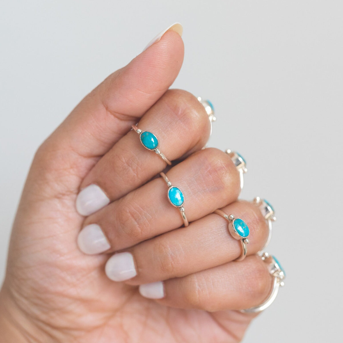 Tiny Turquoise Ring, Oval Turquoise Ring