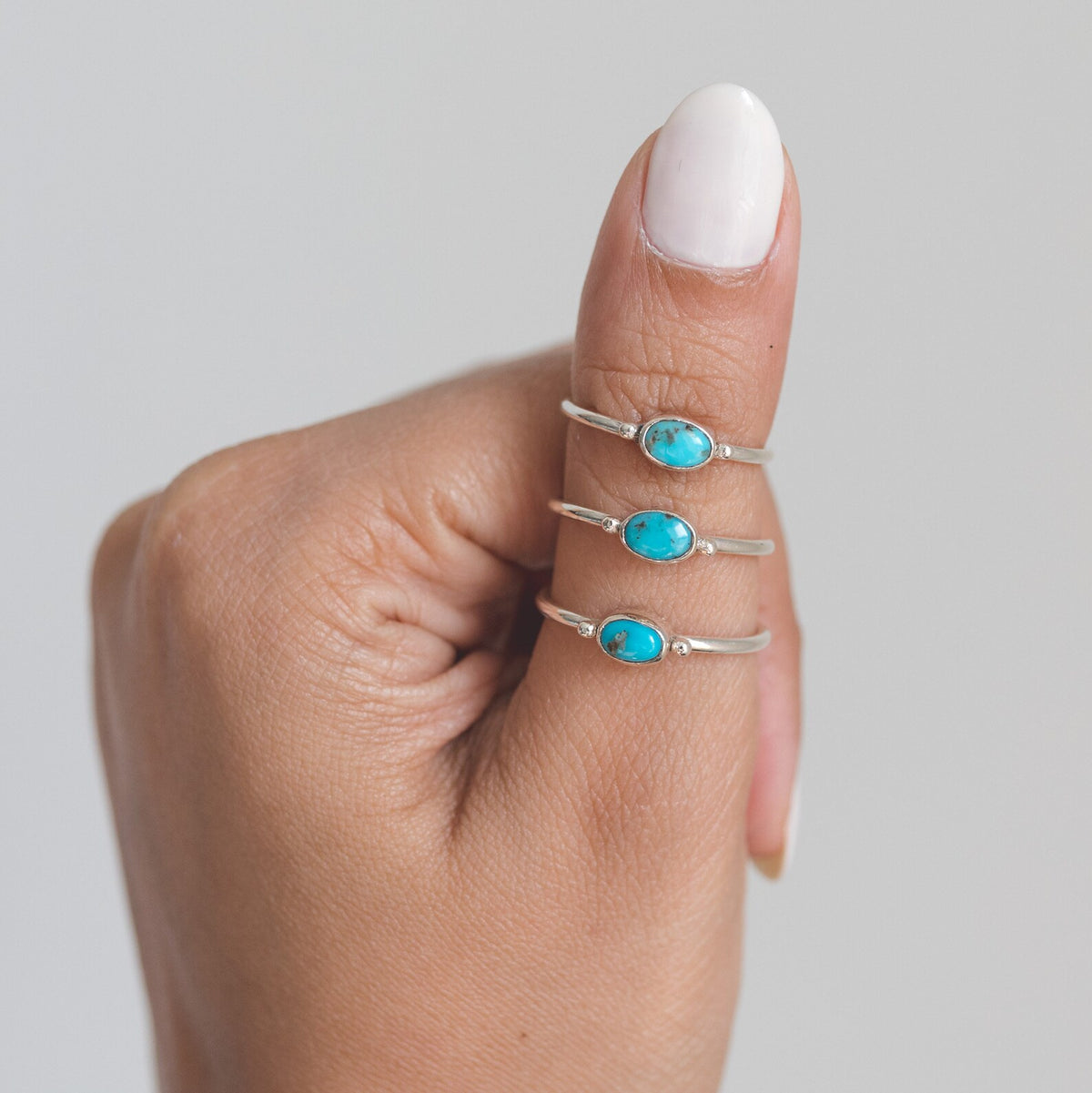 Tiny Turquoise Ring, Oval Turquoise Ring