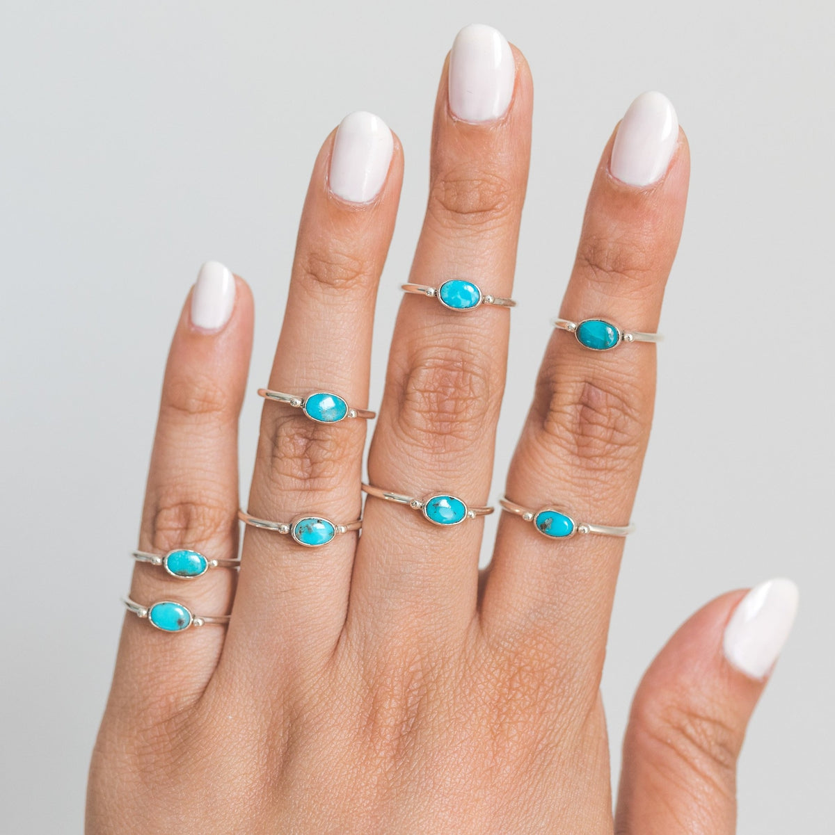 Tiny Turquoise Ring, Oval Turquoise Ring