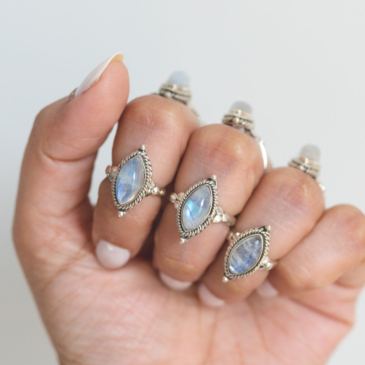 Marquise Moonstone Ring, Moonstone Crystal, Gypsy Boho Ring