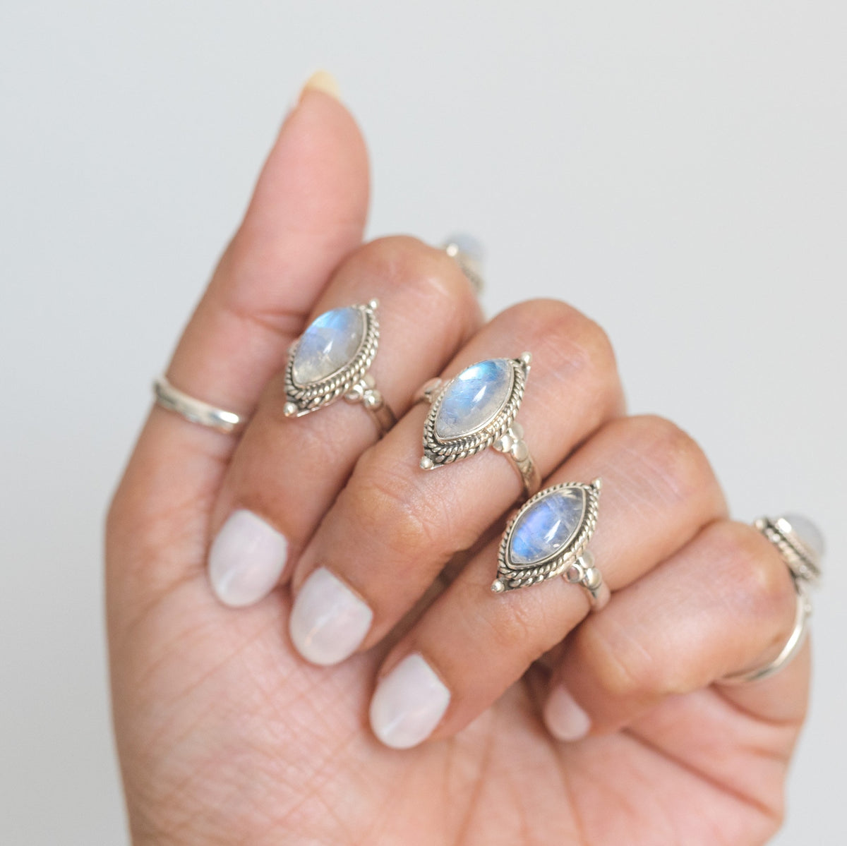 Marquise Moonstone Ring, Moonstone Crystal, Gypsy Boho Ring