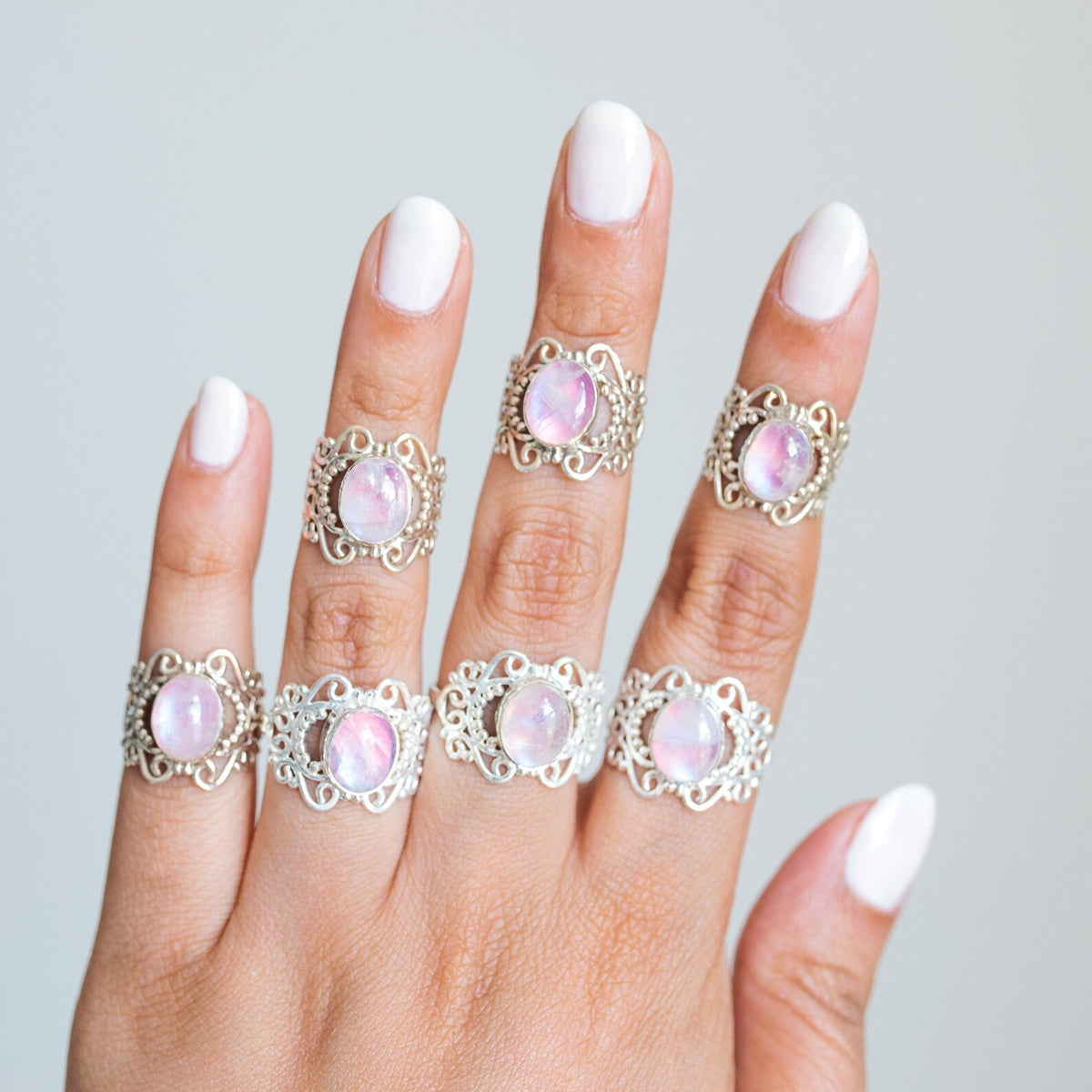 Pink Moonstone Ring, Pink Gemstone Ring