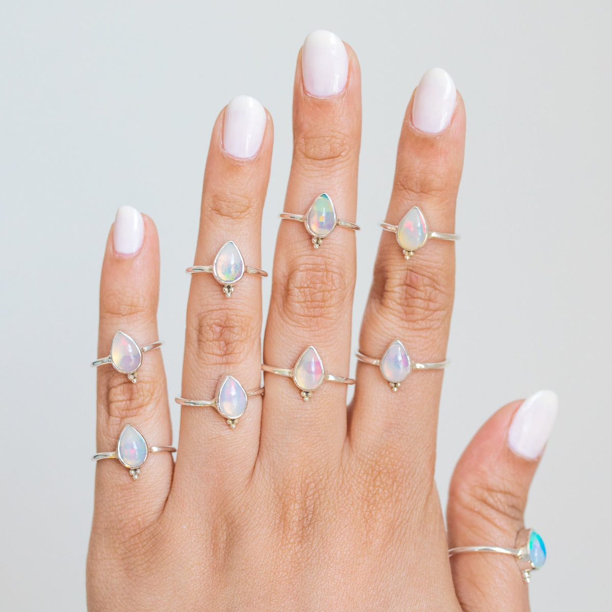 Pear Opal Ring, Opal Birthstone Ring