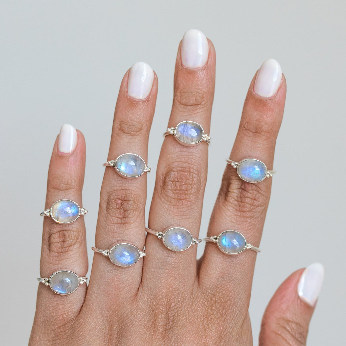 Oval Moonstone Ring, Sterling Silver Ring