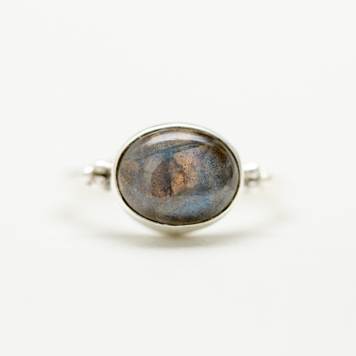 Oval Labradorite Ring, Blue Labradorite Ring