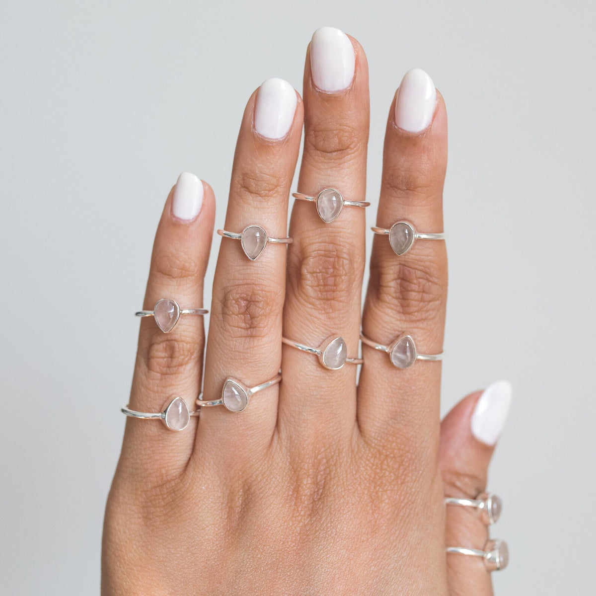 Rose Quartz Ring, Dainty Crystal Ring