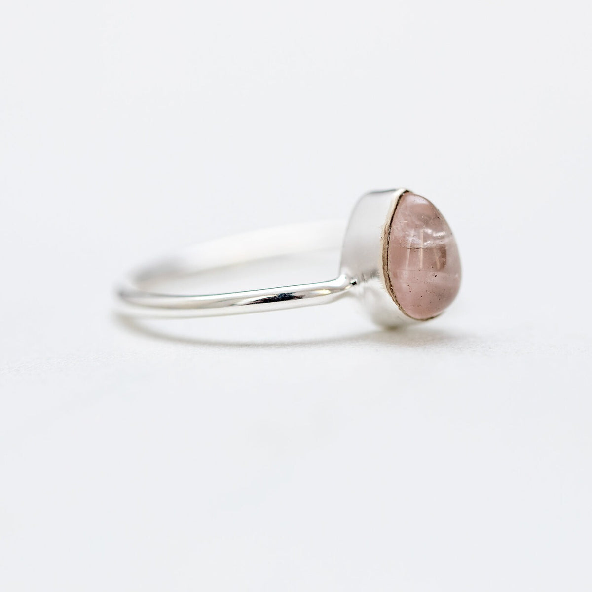 Rose Quartz Ring, Dainty Crystal Ring