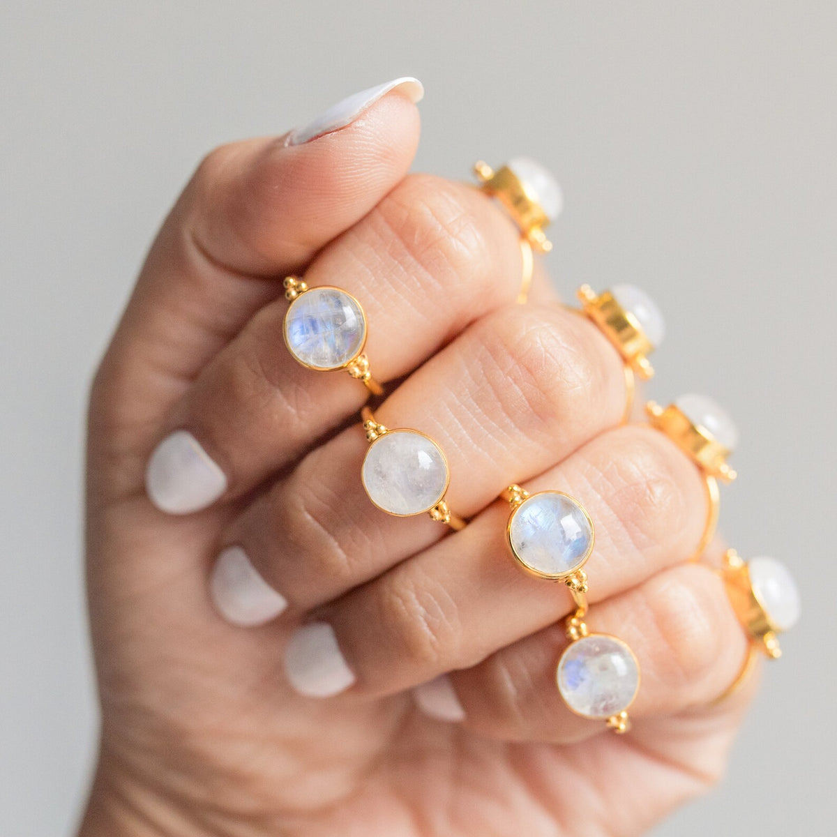 Round Moonstone - Gold Vermeil Ring