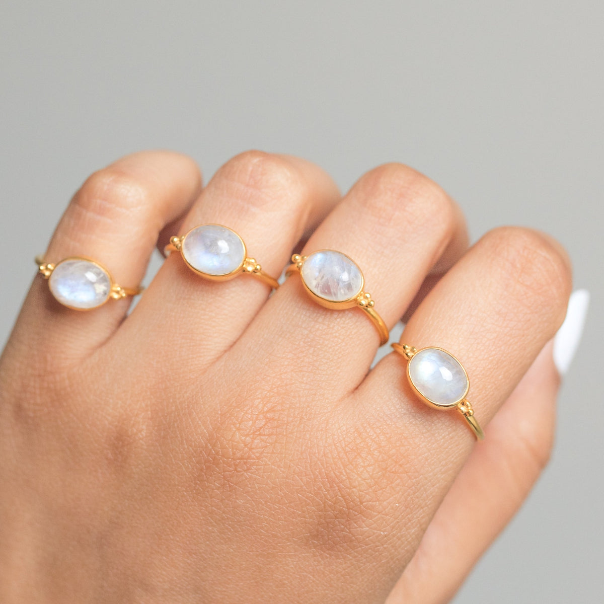 Oval Moonstone - Gold Vermeil Ring