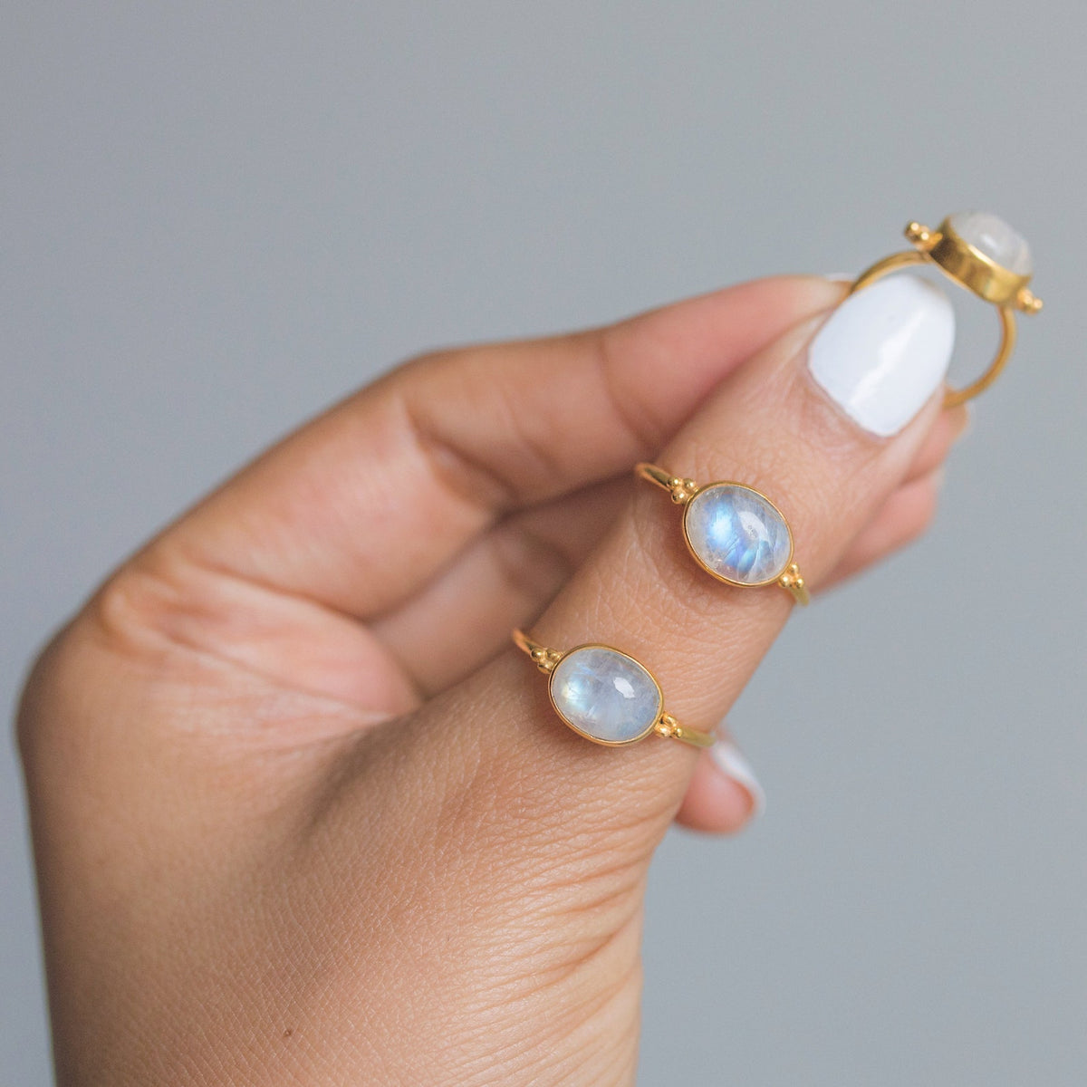 Oval Moonstone - Gold Vermeil Ring