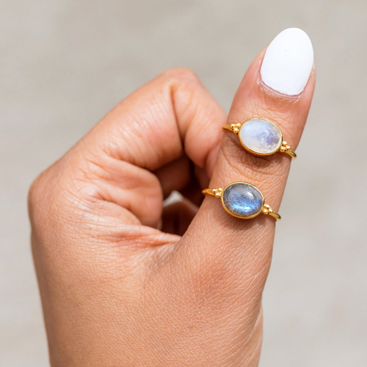 Oval Labradorite Ring, Gold Vermeil Ring