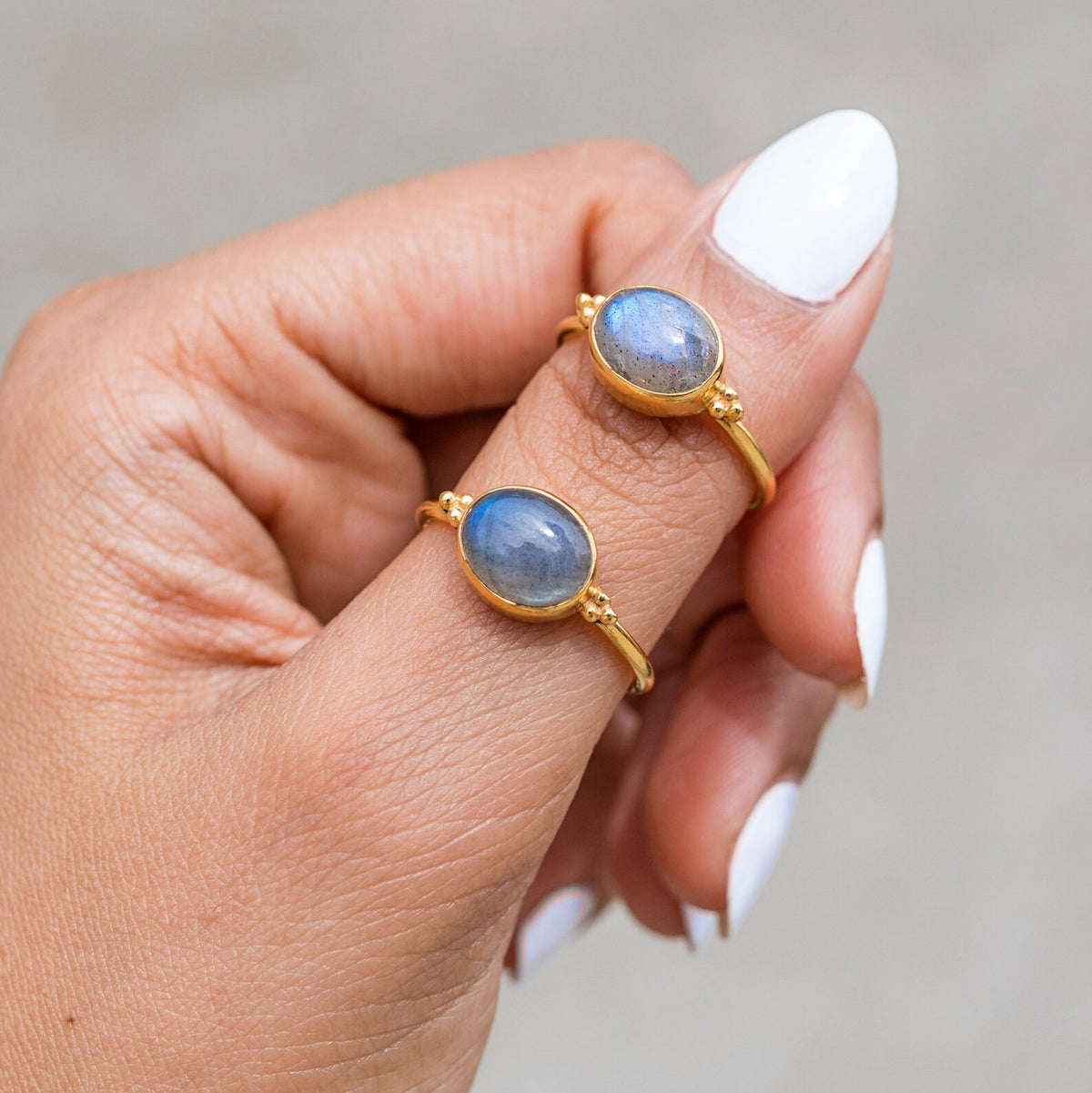 Oval Labradorite Ring, Gold Vermeil Ring