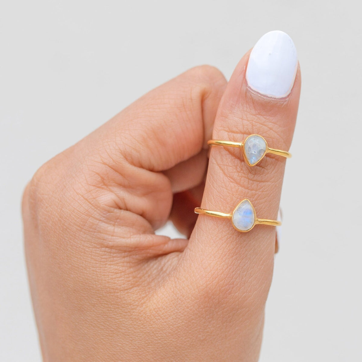 Pear Moonstone Ring, Gold Vermeil Ring
