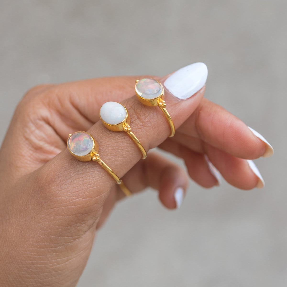 Oval Opal Ring, Opal Promise Ring, Gold Vermeil Sterling Silver Ring