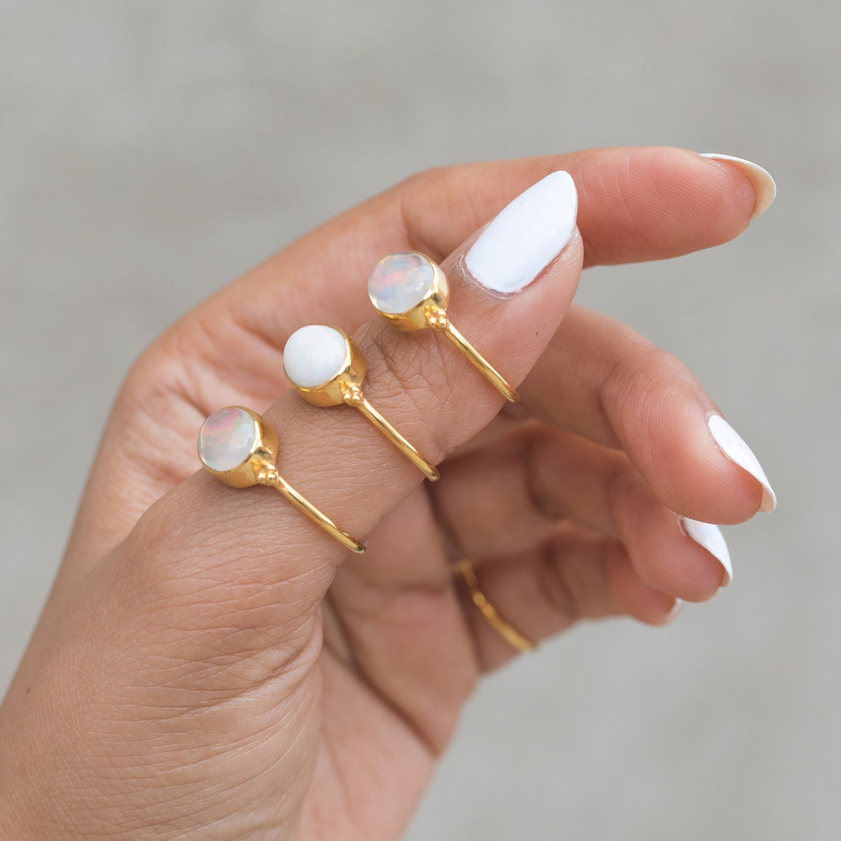 Oval Opal Ring, Opal Promise Ring, Gold Vermeil Sterling Silver Ring