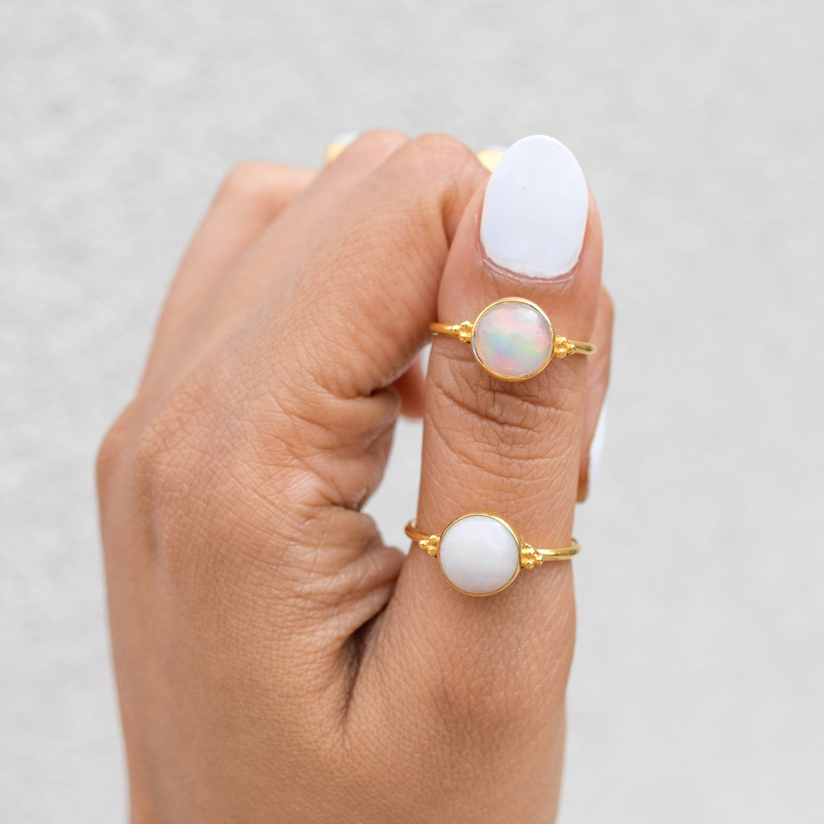 Genuine Opal Ring, Gold Vermeil Ring