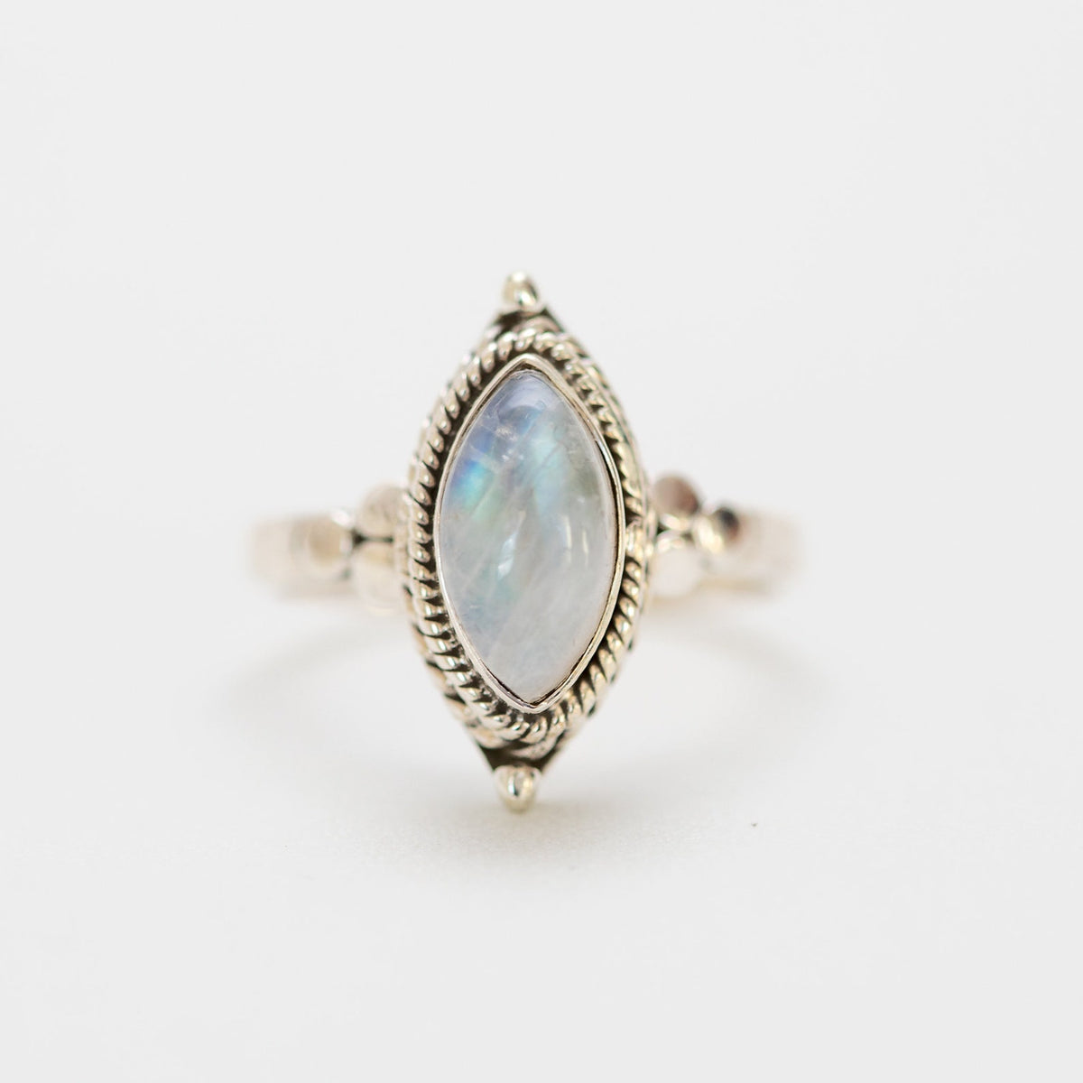 Marquise Moonstone Ring, Moonstone Crystal, Gypsy Boho Ring