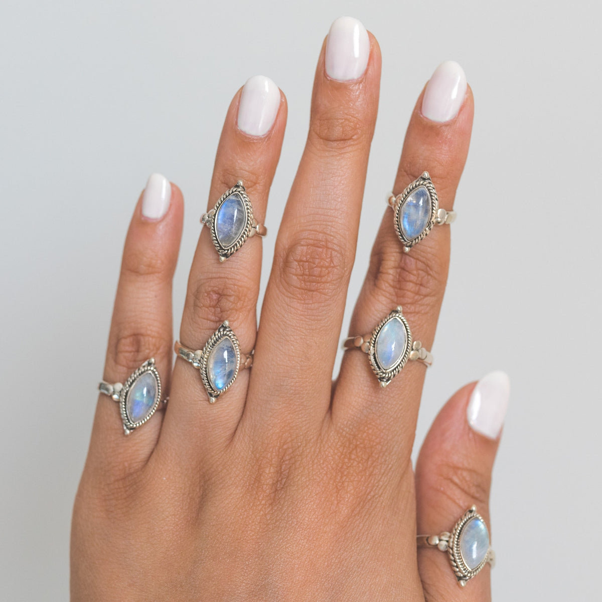 Marquise Moonstone Ring, Moonstone Crystal, Gypsy Boho Ring