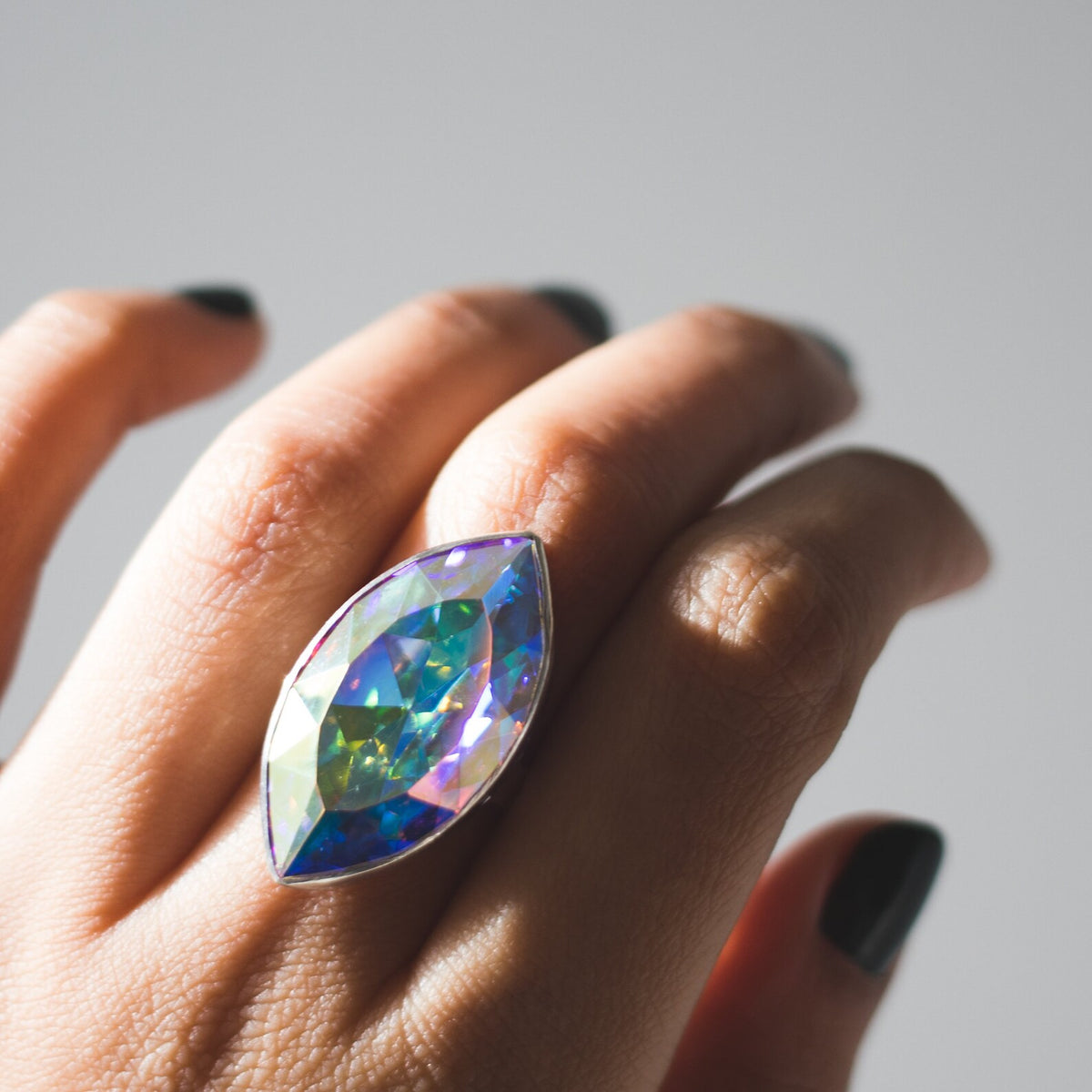 Swarovski Crystal Ring, Large Marquise Ring
