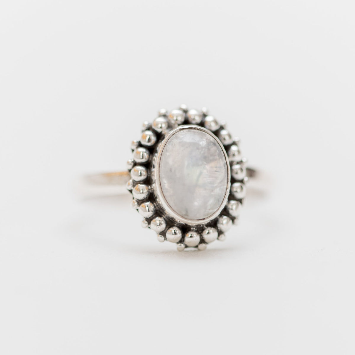 Oval Moonstone Ring, Ethnic Fusion Ring