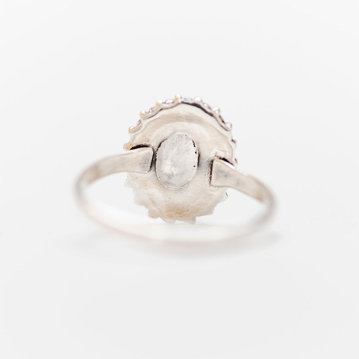Oval Moonstone Ring, Ethnic Fusion Ring