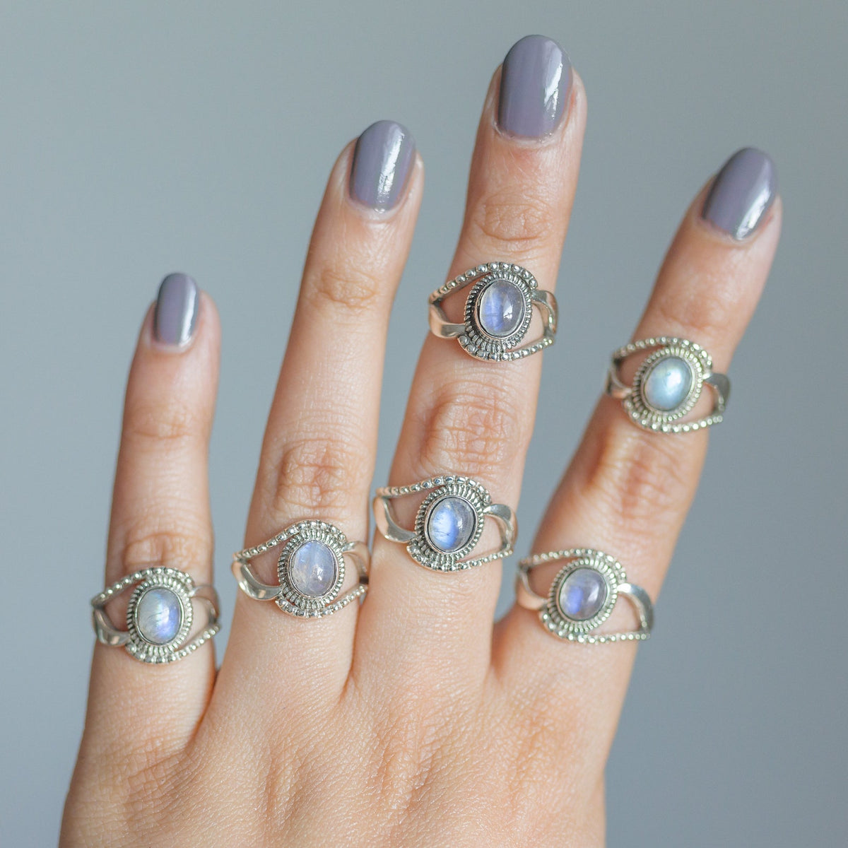 Blue Moonstone Ring, Moon Stone Jewelry