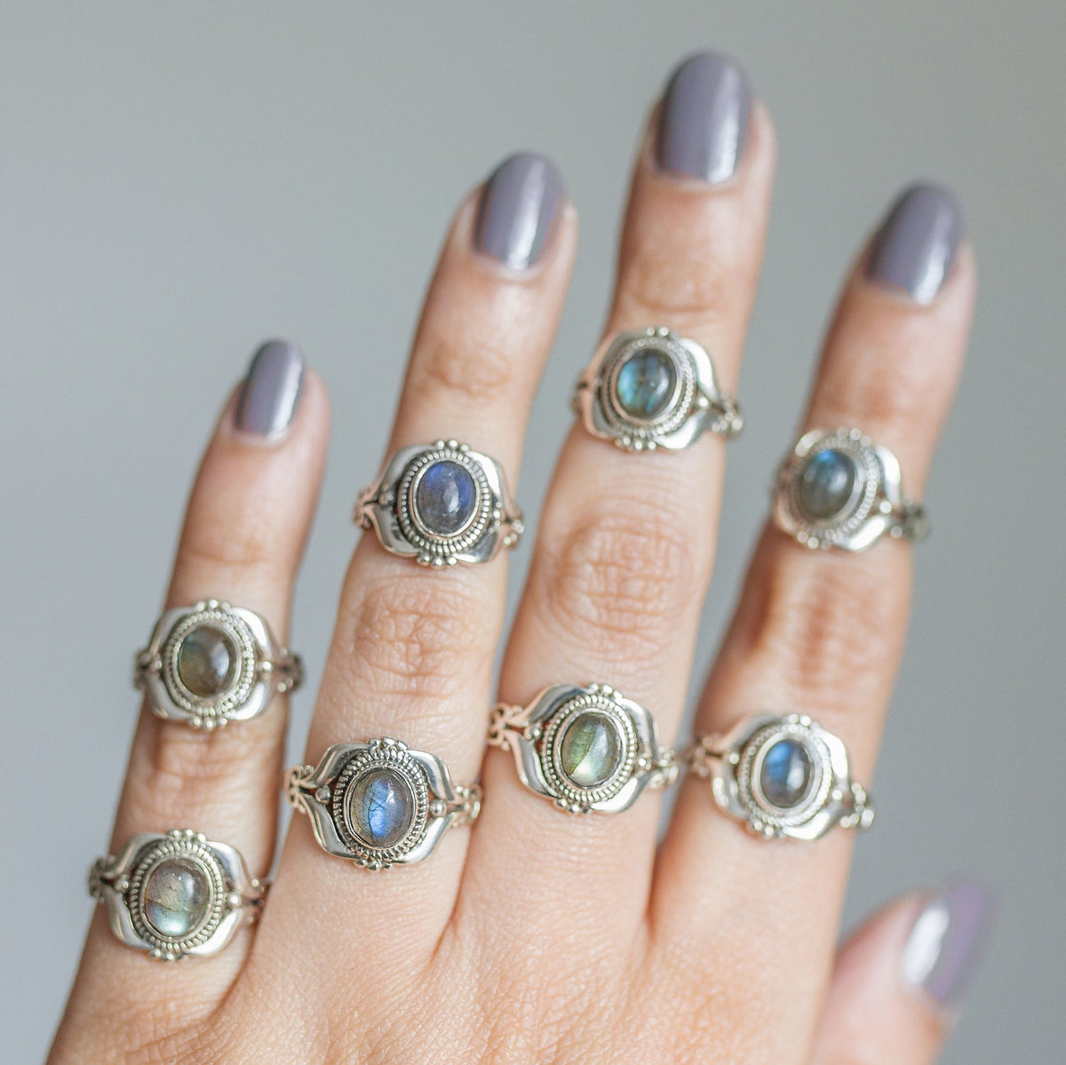 Labradorite Ring, Bohemian Silver Ring
