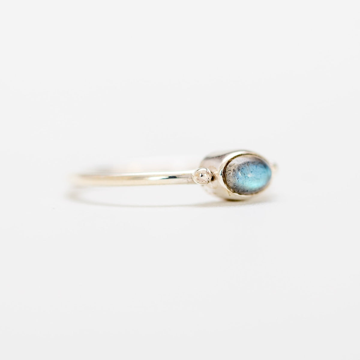Tiny Labradorite Ring, Everyday Stack Ring