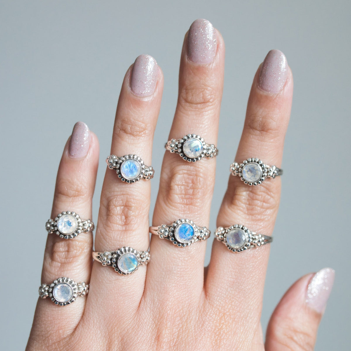 Blue Moonstone Ring, June Birthstone Ring