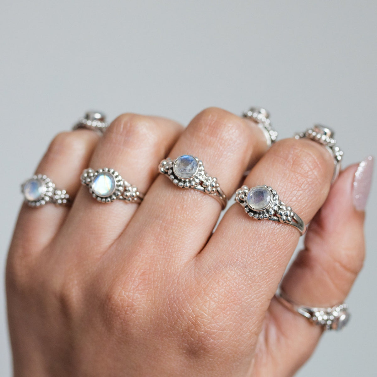 Blue Moonstone Ring, June Birthstone Ring