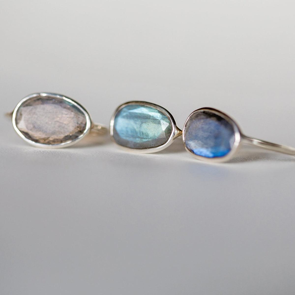 Faceted Labradorite Rings, Galaxy Ring