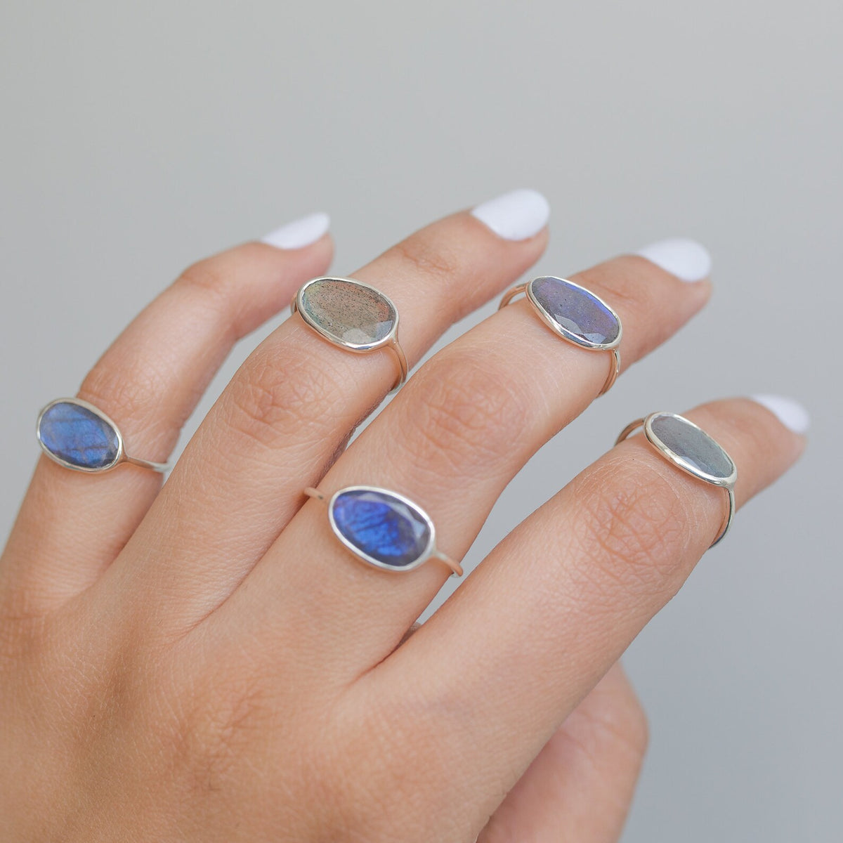 Faceted Labradorite Rings, Galaxy Ring