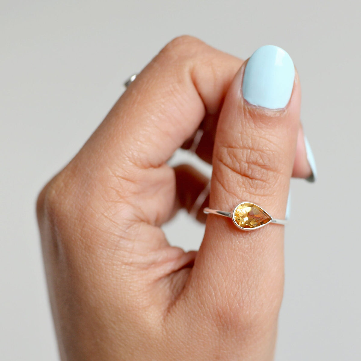 Natural Citrine Ring - Citrine Crystal Ring