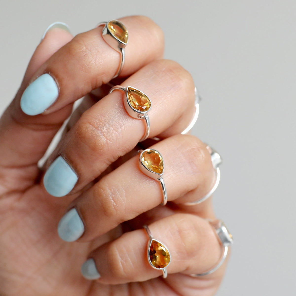 Natural Citrine Ring - Citrine Crystal Ring