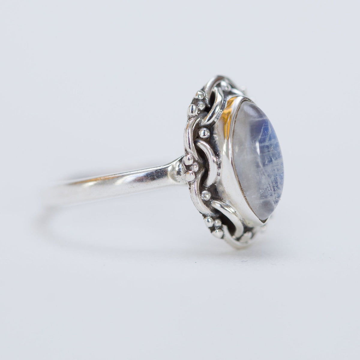 Marquise Moonstone Ring, Moonstone Crystal, Gypsy Boho Ring